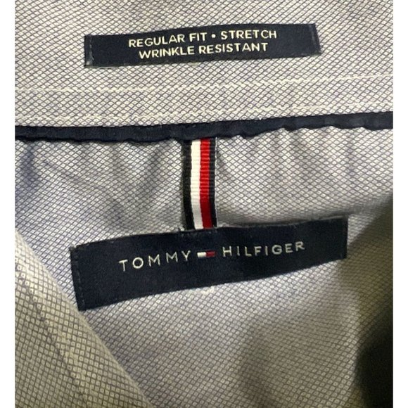 TOMMY HILFIGER Mens Regular Fit Blue Wrinkle Resistant Button Down Shirt Size XL - Picture 5 of 10